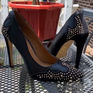 Black studded heels